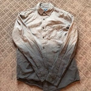 Men’s small faded light grey to dark button down